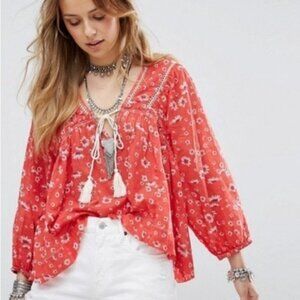 Free People Never A Dull Moment Peasant Top- Size XS